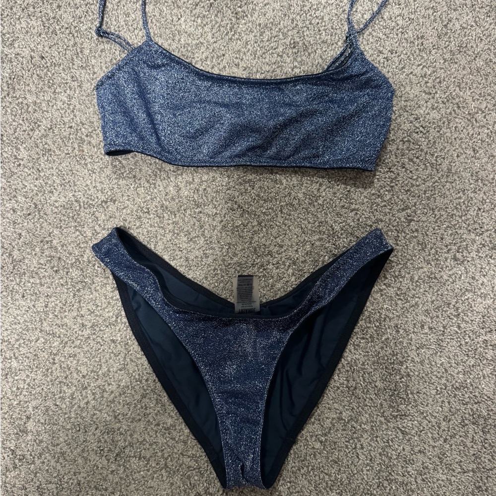 Sparkly navy triangl bikini